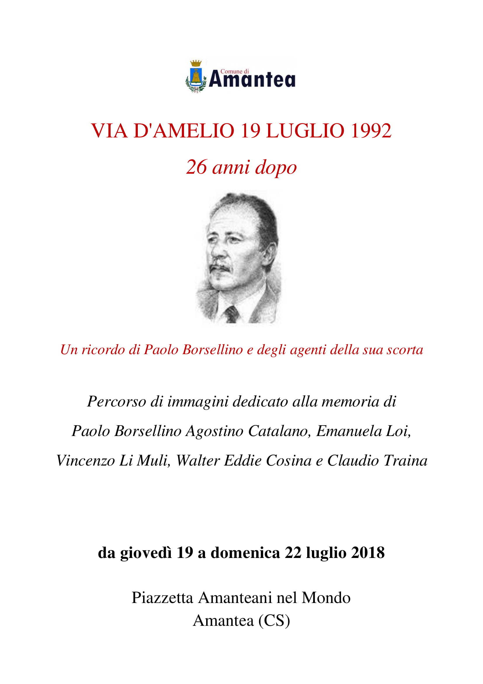Locandina - un ricordo di Paolo Borsellino e degli agenti della scorta - 19.7.18-1