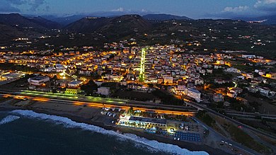 Panorama notturno Campora San Giovanni drone 2020