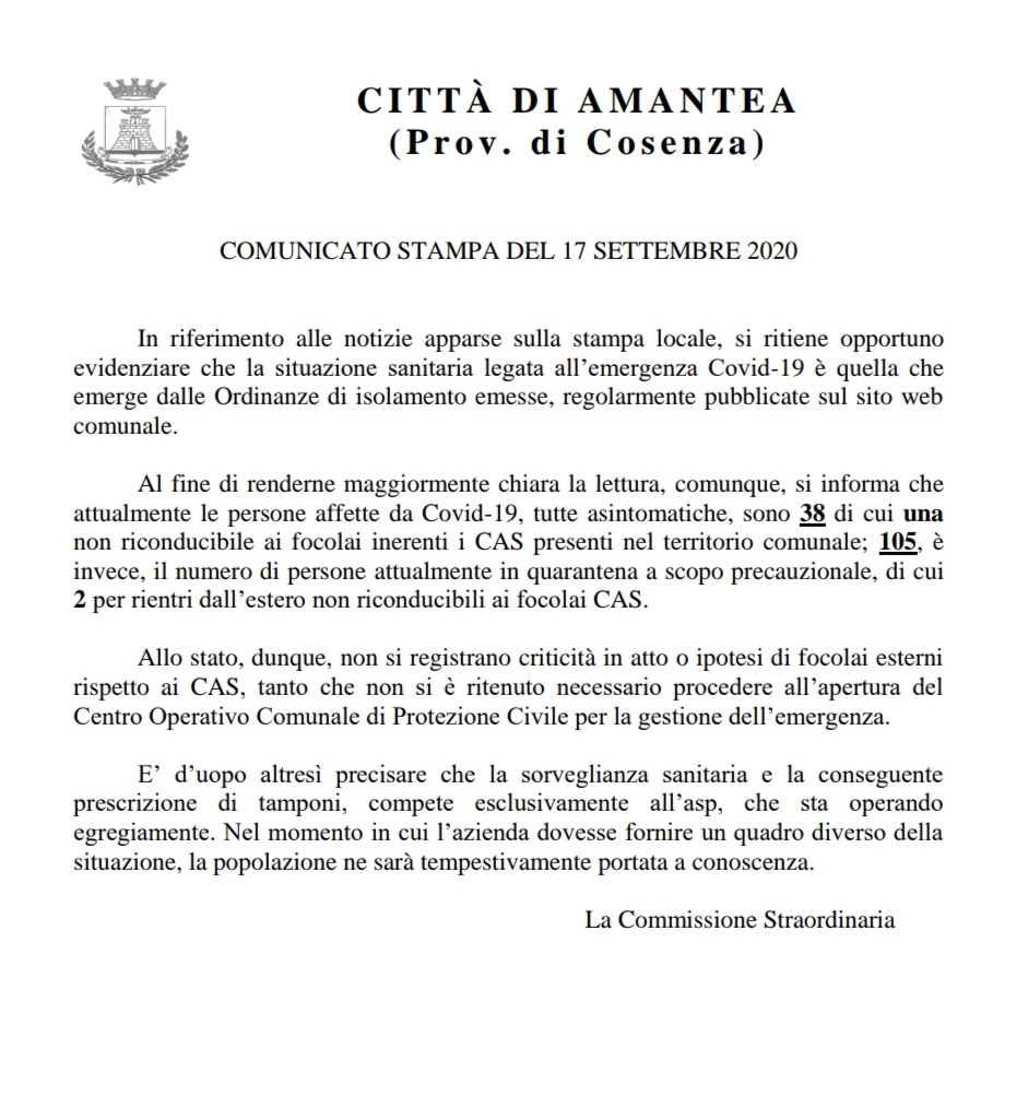 comunicato stampa