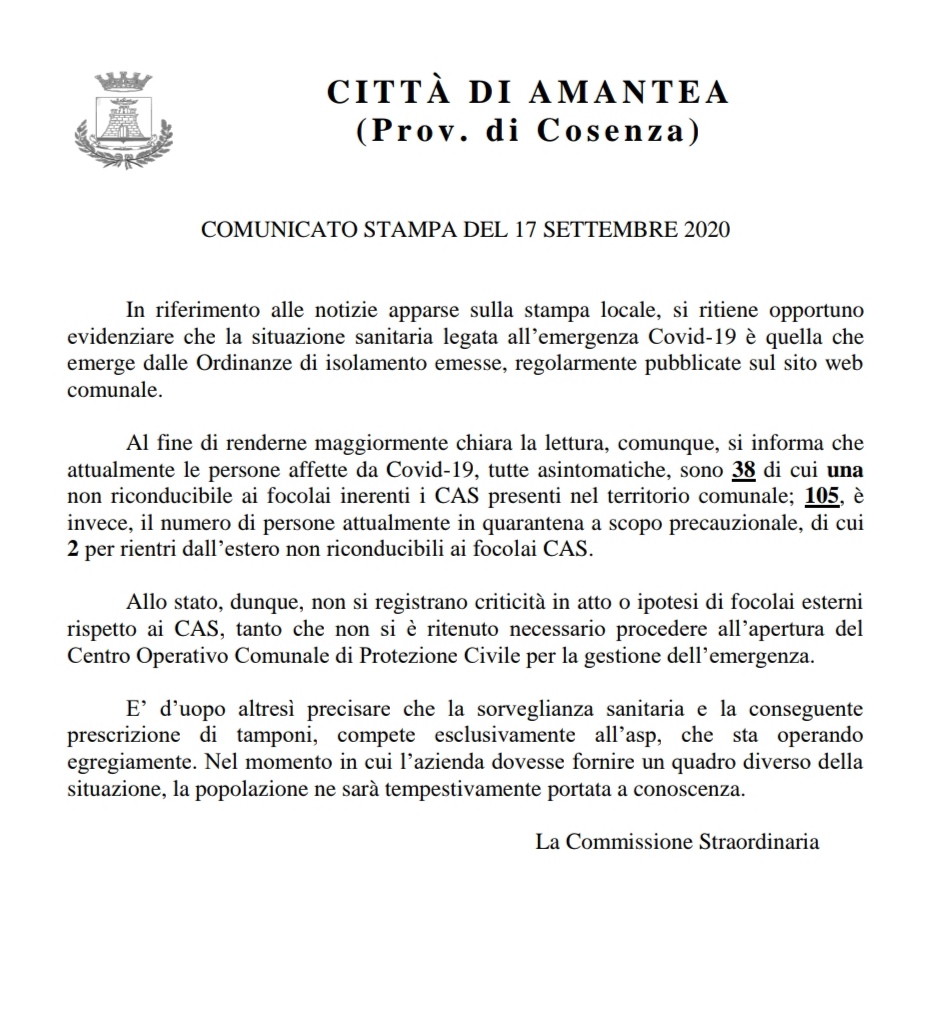 comunicato stampa